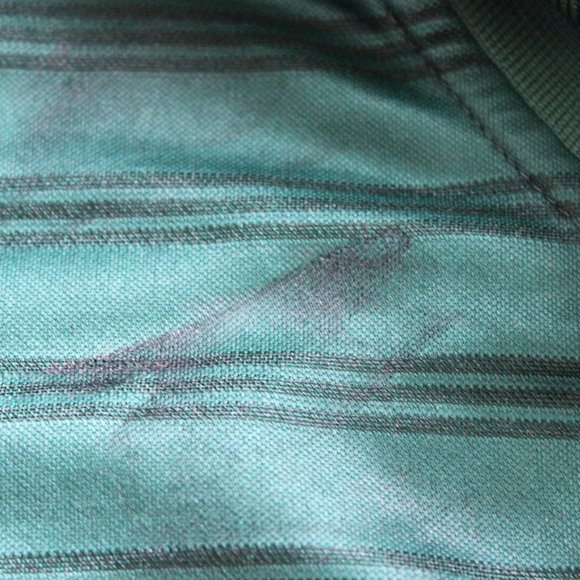 2008 Adidas Green Striped Polo Golf Tee T-Shirt - Picture 7 of 9